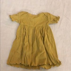 Kate quinn organic mustard yellow dress 0-3 months
